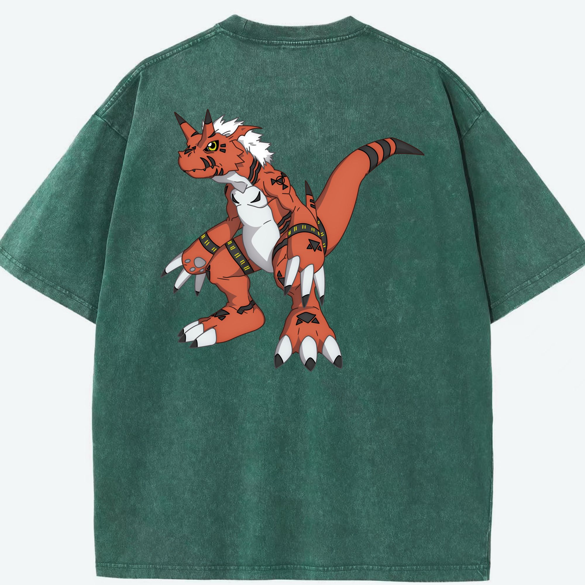（画像用） Digimon デジタルモンスター/デジモン 綿100% ヴィンテージ風 半袖Tシャツ（背面プリント）